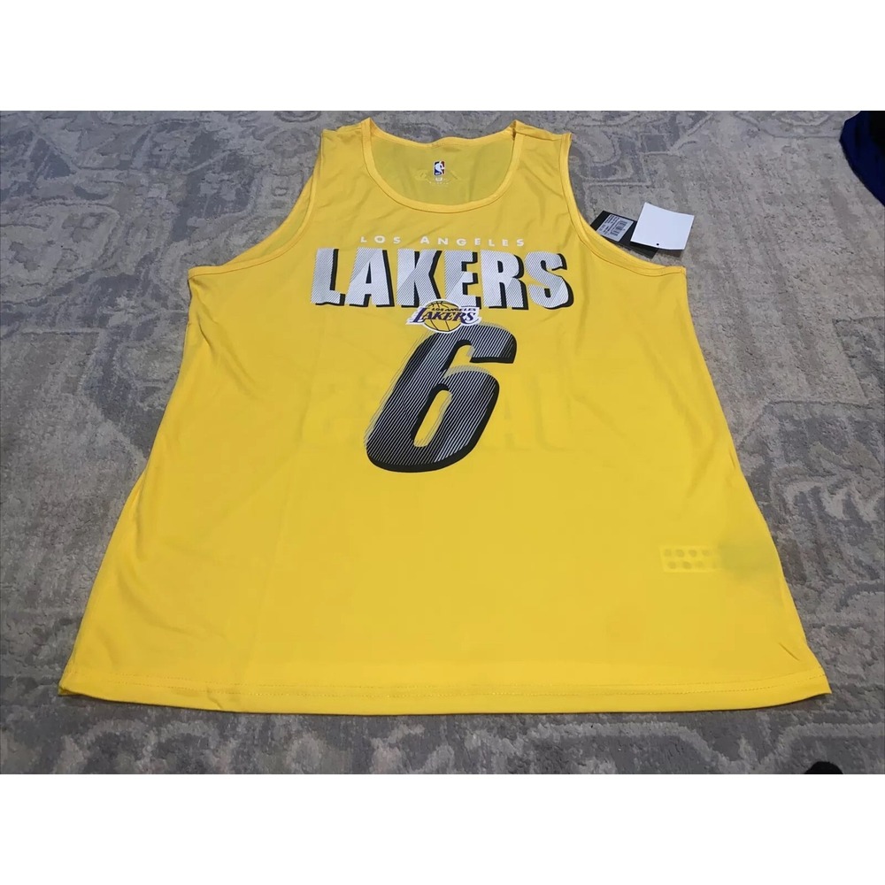 NEW Lakers Lebron James Jersey #6 Tank Top Shirt Men's Size XL Yellow NBA
